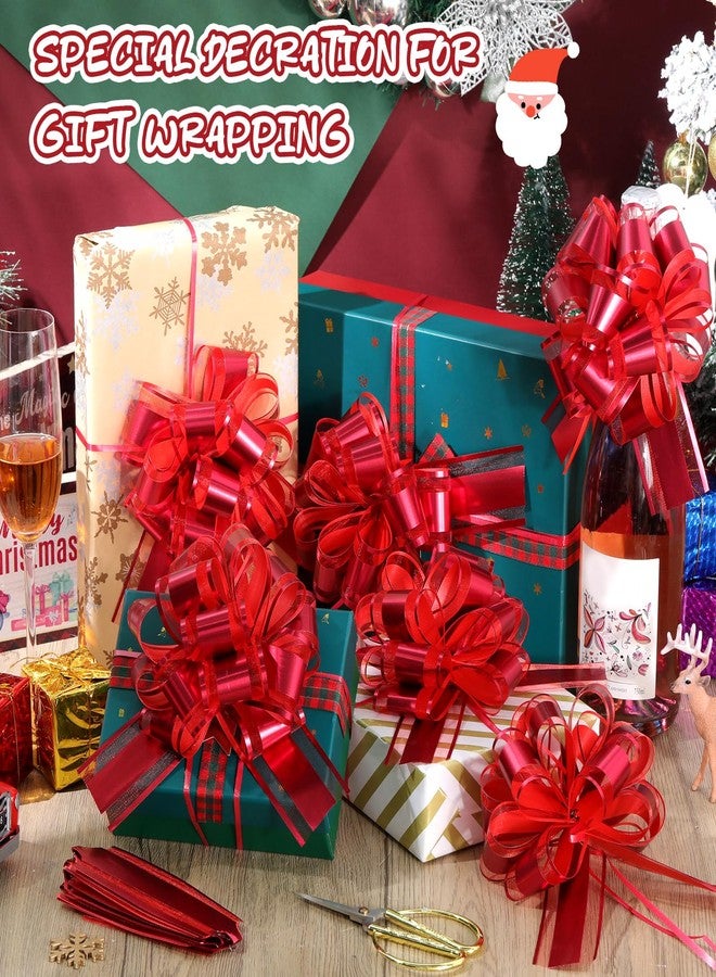 Poen 36 Pcs Valentine Day Pull Bows for Gift Wrapping 6 Inch Large Ribbon Gifts Baskets Bows for Holiday DIY Crafts Wedding Bouquet Holiday Birthday Anniversary Party Decoration(Classic,Red) - Image 2